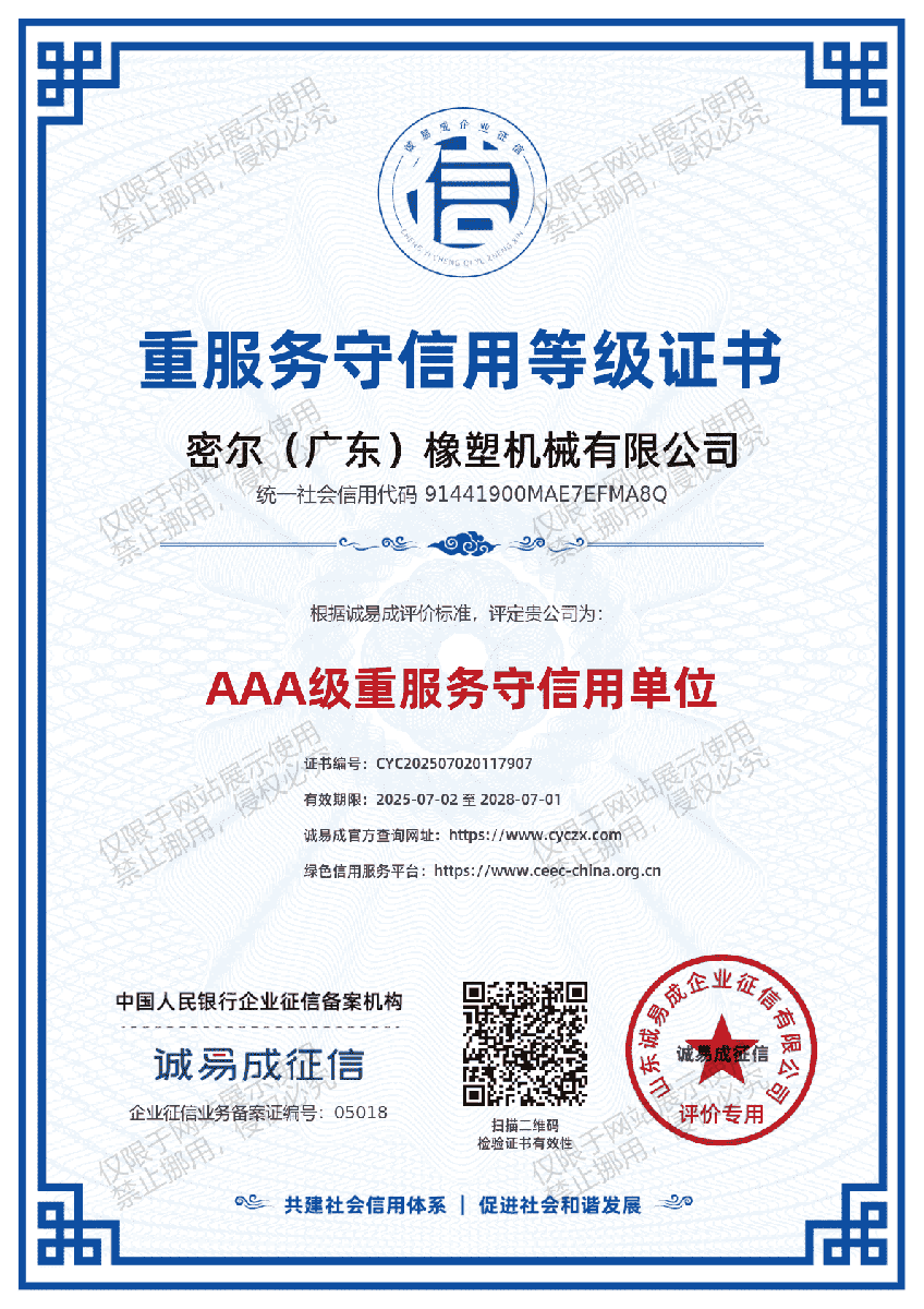 Certificate of Service Excellence & Credit Integrity